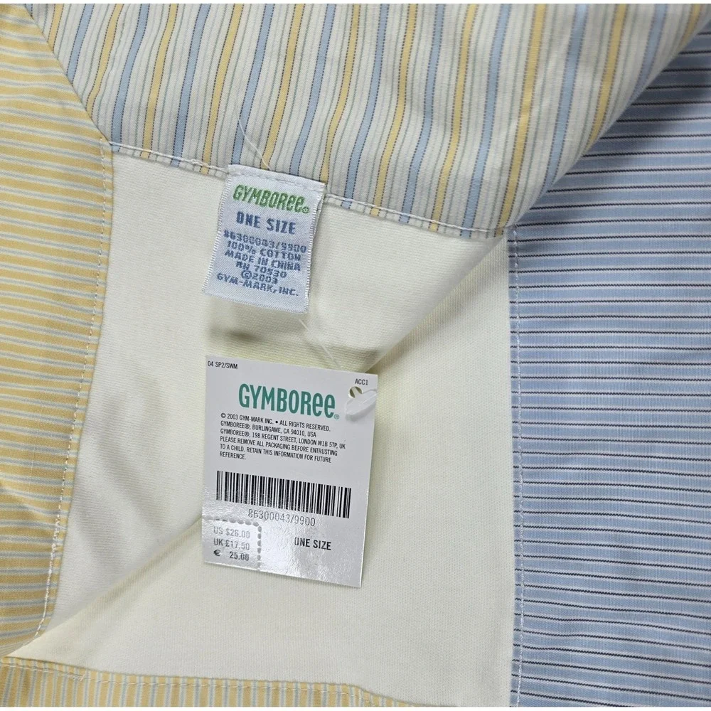 NEW Gymboree Vintage Blanket Tick Tock Ticking Yellow Bows Reversible NWT 2004